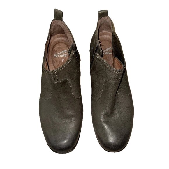 Dansko Ash Brown Ankle Boots Booties with Zipper Size 38 or 8 to 8.5 - Picture 1 of 6